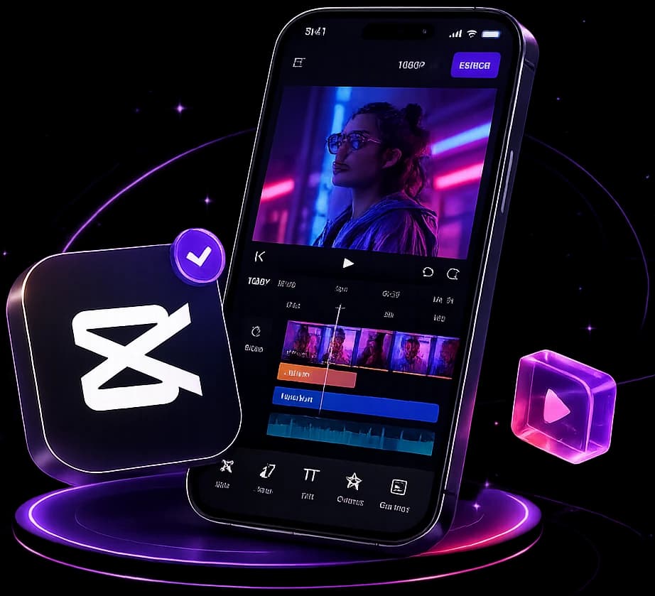 Download Capcut APK CapCut mobile video editor interface with export controls, timeline, and effects